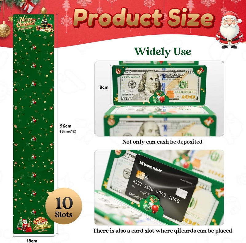 Yzryth Christmas Money Holders For Cash, Christmas Cash Gift Envelopes 10 Slots, Merry Gifts Card Ideas For Teen Women Men (GREEN) - Image 4